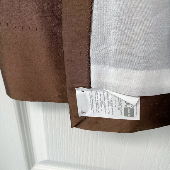 (Set of x2) JC Penney - Chocolate 100% Silk Drapes - Picture 3 of 6